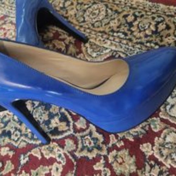 Nine West cobalt blue pumps heels 7M - Picture 1 of 4